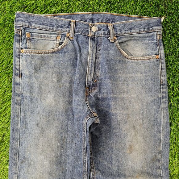 LEVIS 505 Straight Jeans 34x30 Faded Blue - Picture 11 of 16
